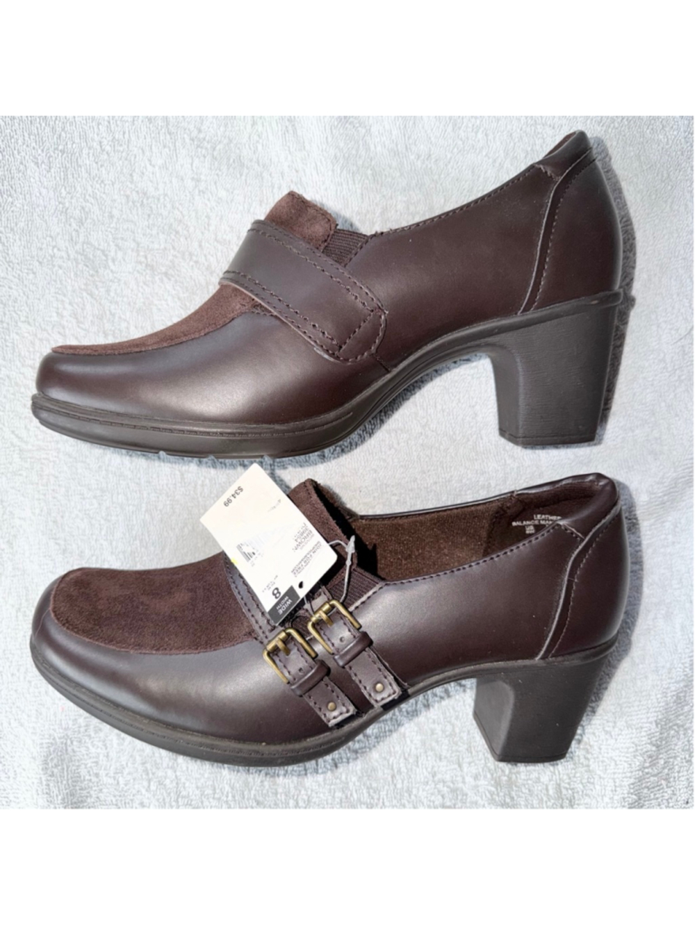 NOS Vintage Women’s Size 8W Thom McAn Leather Heel Clogs/Mules Brown Dress Shoes - Picture 5 of 10